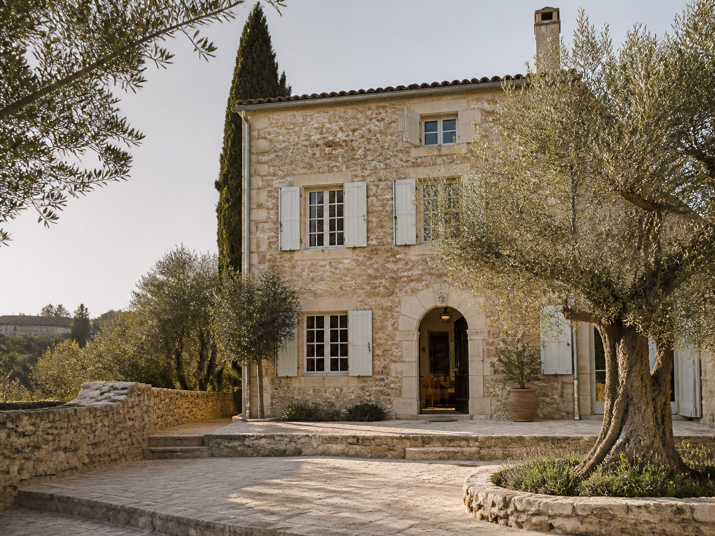 Corfiot stone building, illustrative. Not a photograph of this property.
